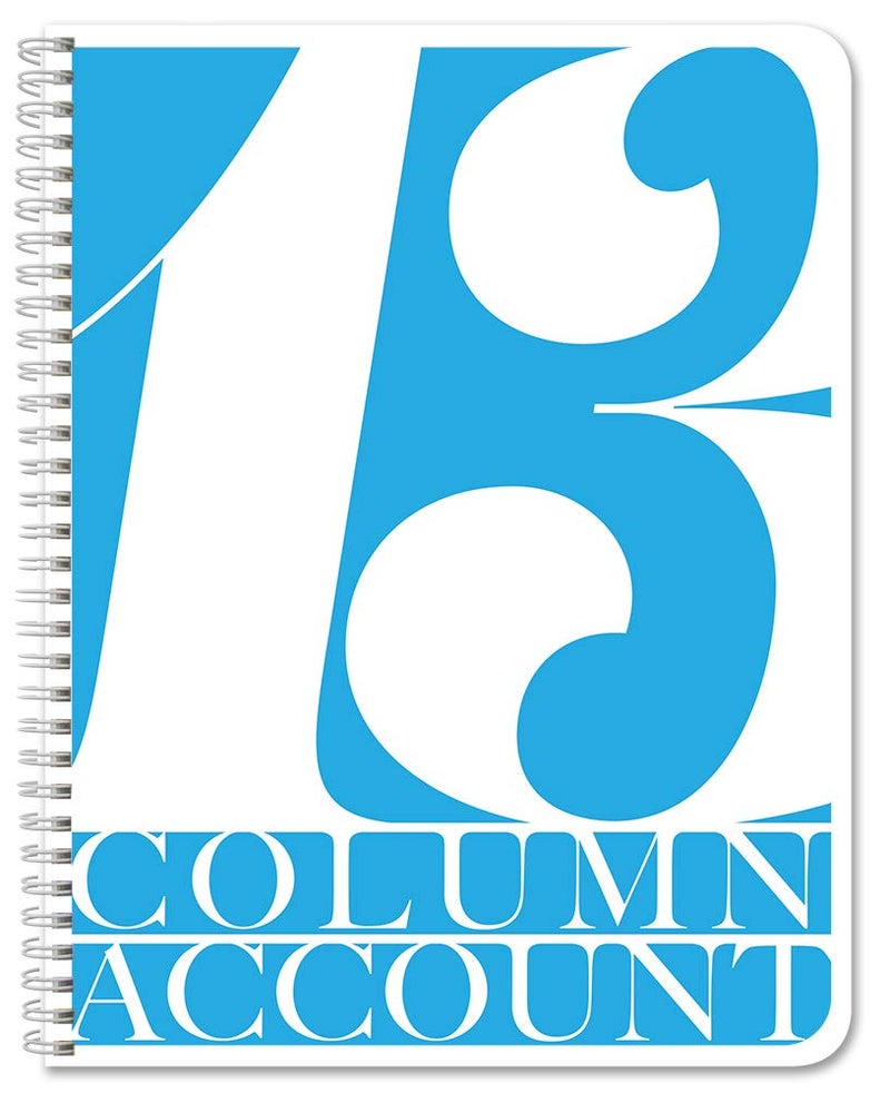 BookFactory 13 Column Ledger Book/Account Book/Accounting Ledger/Notebook Thirteen Columns Columnar Accountant Book Format - 100 Pages, 8.5'' x 11'', Wire-O (Made in USA) - Image 1